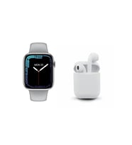 BGGTech Watch 7 Series T700 S Yeni Nesil Akıllı Saat Smart Watch + TWS İ12 Kablosuz Bluetooth Kulaklık İkili Paket (Gümüş)