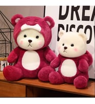 90 Cm Kapşonlu Uykumcuk Peluş Ayıcık Panda Uyku Arkadaşım (Bordo)