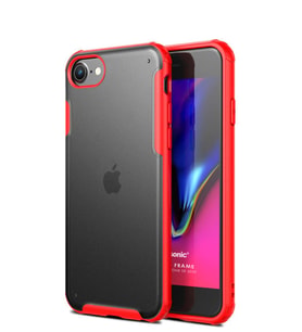 Microsonic Apple iPhone SE 2020 Kılıf Frosted Frame (Kırmızı)
