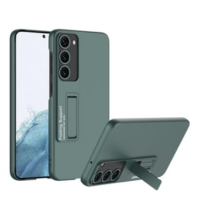 Samsung Galaxy S23 Plus Uyumlu Standlı Mat Full Koruyucu Kapak Matte Full Protective Cover GÜMÜŞ (Koyu Yeşil)