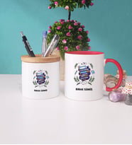 Öğretmenler Günü Hediyesi Kupa Bardak Lacivert ve Kalemlik (Model 8)