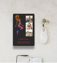 Kadınlar Gününe Özel Tasarımlı 3 Fotoğraflı Mdf Duvar Tablosu (Siyah)