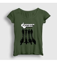 Presmono Kadın Sarı Gang Film Otomatik Portakal A Clockwork Orange T-Shirt 242473tt (Haki)