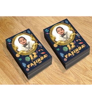 Uzay Temalı Kişiye Özel Resimli Doğum Günü Magneti  8x6 Cm 10 Adet (Koyu Lacivert)