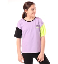 Toontoy Kız Çocuk Nakışlı Tişört (Lila)