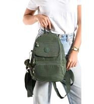 Kadın Sırt Çantası Kapaklı Model 30*25 Cm Hafif Klinkır Kumaş Spor Çantası Günlük Bayan Çantası (Yeşil)