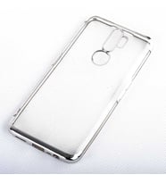 Oppo A9 2020 Kılıf Zore Dört Köşeli Lazer Silikon Kılıf (Gri)