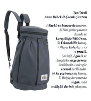 Kukita Anne Bebek & Çocuk Çantası (Antrasit)