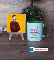 Drama Öğretmeni Fotoğraflı Dekoratif Taş, Kupa Bardak Beyaz Hediye (Model 14)