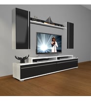 Decoraktiv Ekoflex 7 Mdf Tv Ünitesi Tv Sehpası (Beyaz-Siyah)