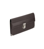 Çek ve Senet Portföyü Unisex Mini Bag Organizer 13 Cepli Vegan 13,5x24 cm (KAHVE)
