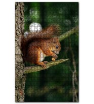 Cakapuzzle Daldaki Küçük Kahverengi Sincap Puzzle Yapboz MDF (Ahşap) (1000 Parça)