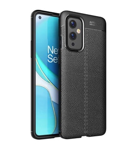 One Plus 9 Kılıf Deri Tarzı Niss Silikon Case (Siyah)