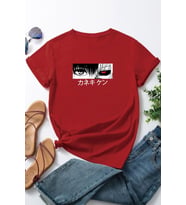 Unisex Ken Kaneki Baskılı T-shirt (Kırmızı)