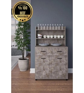 POLEN SERVANT ÇOK AMAÇLI SERVİS DOLABI MDF (Gri)