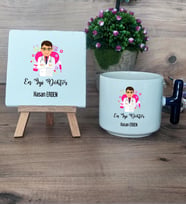 En İyi Dokor Hediye Seti Kupa Bardak T Kulplu ve Dekoratif Taş Doktora Tıp Bayramı Hediyesi (Model 2)
