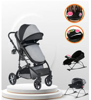 Fast Pro Completto 4 İN 1 Travel Sistem Bebek Arabası (Gri)