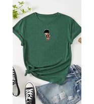 Unisex Chen Üzümlü Kekim Baskılı T-shirt (Yeşil)