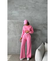Nare Pamuklu Ekru Kadın Eşofman Takımı (Pembe)