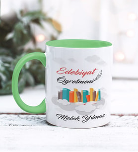 Edebiyat Öğretmeni Tasarımlı Kişiye Özel Kupa Bardak (Yeşil)