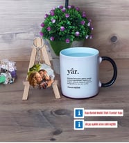 Sevgiliye Hediye Kupa Bardak Beyaz ve Fotoğraflı Ahşap Anahtarlık Hediye (Model 9)