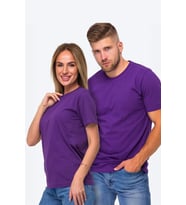 Unisex  Pamuklu Oversize Basic Tshirt (Mor)