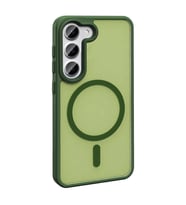 Vendas Samsung Galaxy S23 Kılıf Magsafe Şarj Özellikli Mat Arka Yüzey Zore Sio Kapak (Koyu Yeşil)