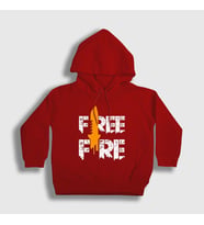 Presmono Unisex Çocuk Beyaz Knife V2 Free Fire Kapüşonlu Sweatshirt 233080tt (Kırmızı)