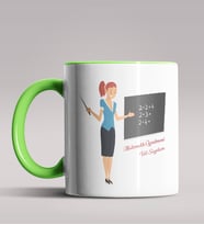 Kişiye Özel Matematik Öğretmeni Tasarımlı Siyah Renk Kupa 3 (Yeşil)