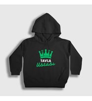 Presmono Unisex Çocuk Beyaz Backgammon Master Tavla Ustası Oyun V2 Kapüşonlu Sweatshirt 417318tt (Siyah)