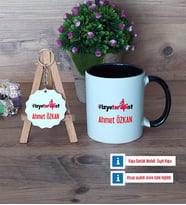 Fizyoterapist Kupa Bardak Kırmızı ve Ahşap Anahtarlık Hediye (Model 10)