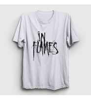 Presmono Unisex Sarı Logo In Flames T-Shirt 83997tt (Beyaz)