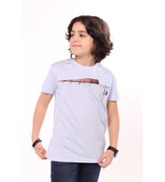 Toontoy Erkek Çocuk  Tren Baskılı Tişört (Mavi)