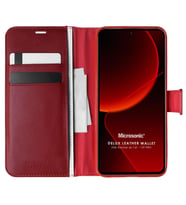 Microsonic Xiaomi Mi 13T Pro Kılıf Delux Leather Wallet Siyah (Kırmızı)
