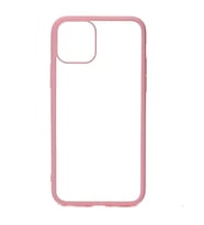 iPhone 11 Pro Max Kılıf Arkası Şeffaf Kenarları Renkli Endi Kılıf (Pembe)