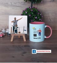 Babalar Günü Hediyesi Fotoğraflı Dekoratif Taş, Kupa Bardak Beyaz Hediye Babaya Doğum Günü Hediyesi (Model 6)