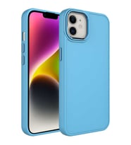 Apple iPhone 12 Kılıf Luna Dışı Soft Yumuşak İçi Kadife Kılıf (Buz Mavisi)