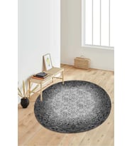 Dijital Baskılı Kaymaz Taban Yıkanabilir Yuvarlak Salon Halısı Koridor Halısı Paspas NDY-HT-244 (Gri)
