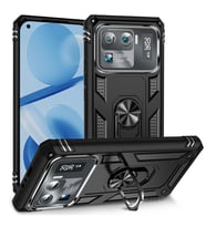 Xiaomi Mi 11 Ultra Kılıf Zore Vega Yüzük Standlı Zırh Kılıf (Siyah)