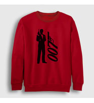 Presmono Unisex Beyaz Tuxedo Film James Bond Sweatshirt 258541tt (Kırmızı)