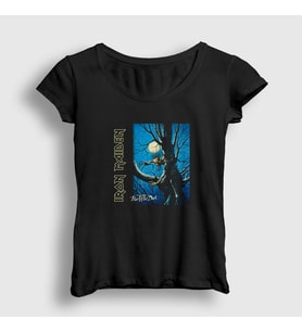 Presmono Kadın Sarı Fear Of The Dark Iron Maiden T-Shirt 85928tt (Siyah)