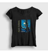 Presmono Kadın Sarı Fear Of The Dark Iron Maiden T-Shirt 85928tt (Siyah)