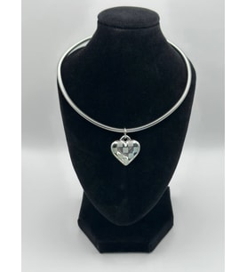 Arnes Jewelry Çelik Gold Ve Silver Kalpli Kolye (Gümüş)
