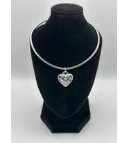Arnes Jewelry Çelik Gold Ve Silver Kalpli Kolye (Gümüş)