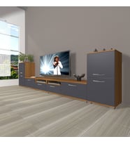 Decoraktiv Eko 9220 Mdf Tv Ünitesi Tv Sehpası (Antrasit - Ceviz)