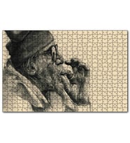 Cakapuzzle Sigara İçen Gözlüklü İhtiyar  Puzzle Yapboz MDF (Ahşap) (255 Parça)