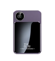 NF 20 10.000 mAh DİJİTAL GÖSTERGELİ 22.5 W PD HIZLI ŞARJ VE 15 W KABLOSUZ ŞARJLI MİNİ POWERBANK (Mor)