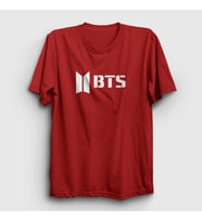 Presmono Unisex Sarı Logo Bts T-Shirt 22186tt (Kırmızı)