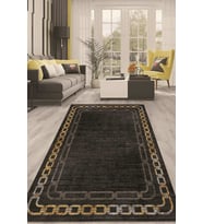 Dijital Kaymaz Taban Yıkanabilir Modern Renkli Salon Halısı Mutfak Halısı Yolluk ND-HT-899 (Siyah)