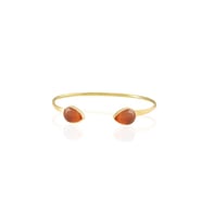 Kadir Jewellery 22 Ayar Altın Kaplama El İşçiliği Zirkon Taşlı Kadın Charm Bileklik (Kırmızı)